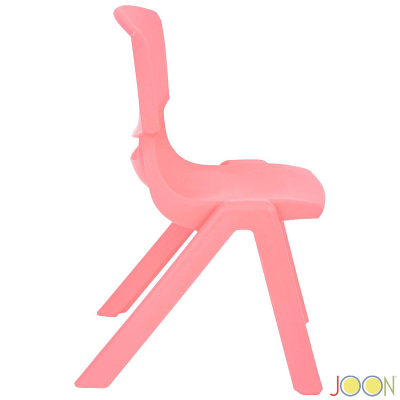 JOON Stackable Plastic Kids Learning Chairs, Pink, 20.5x12.75X11 Inches, 2-Pack