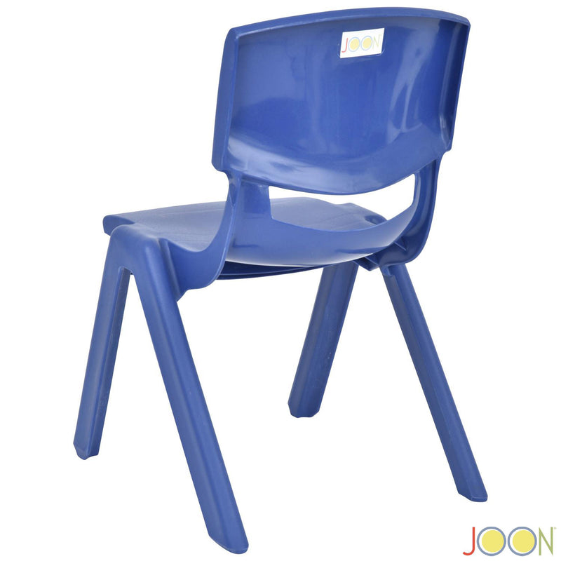 JOON Stackable Plastic Kids Learning Chairs, Dark Blue, 20.5x12.75X11 Inches, 2-Pack