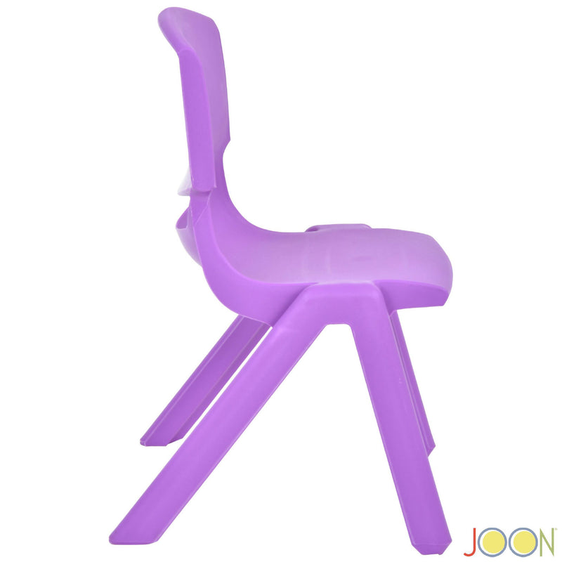 JOON Stackable Plastic Kids Learning Chairs, Purple, 20.5x12.75X11 Inches, 2-Pack