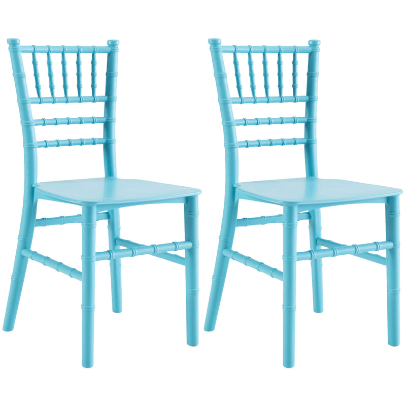 JOON 2 Pack Kids Tiffany Chiavari Chairs, Blue, 25x13x14.5 Inches