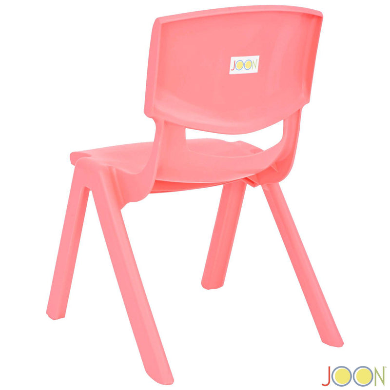 JOON Stackable Plastic Kids Learning Chairs, Pink, 20.5x12.75X11 Inches, 2-Pack