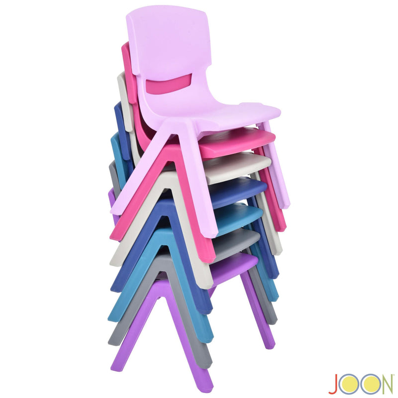 JOON Stackable Plastic Kids Learning Chairs, Rose, 20.5x12.75X11 Inches, 2-Pack