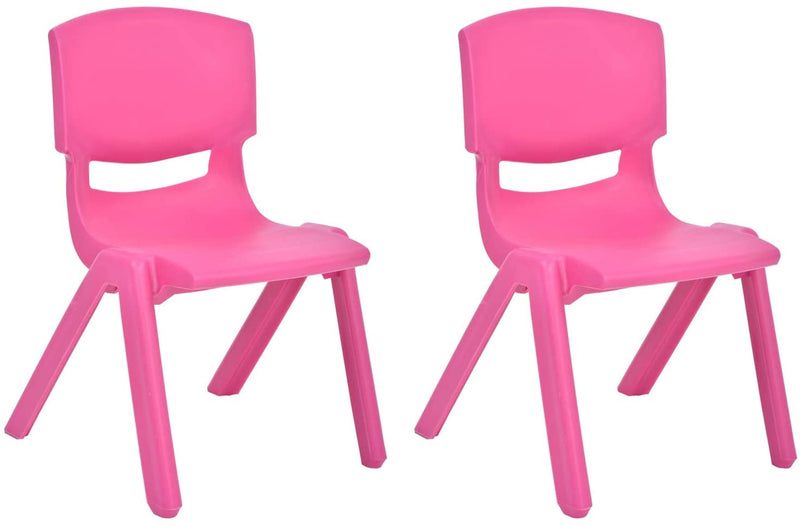 JOON Stackable Plastic Kids Learning Chairs, Rose, 20.5x12.75X11 Inches, 2-Pack