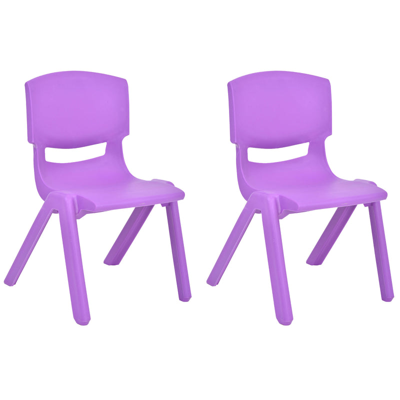 JOON Stackable Plastic Kids Learning Chairs, Purple, 20.5x12.75X11 Inches, 2-Pack