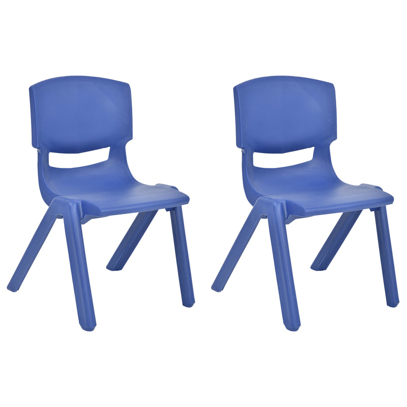 JOON Stackable Plastic Kids Learning Chairs, Dark Blue, 20.5x12.75X11 Inches, 2-Pack