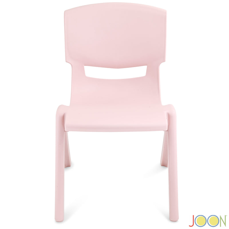 JOON Stackable Plastic Kids Learning Chairs, Blush, 20.5x12.75X11 Inches, 2-Pack