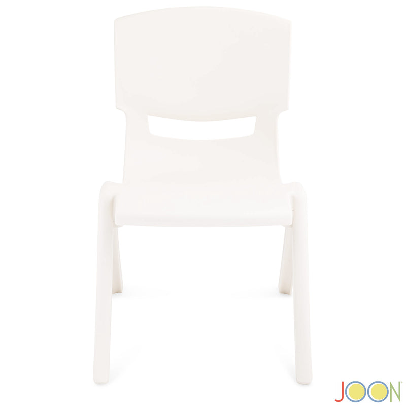 JOON Stackable Plastic Kids Learning Chairs, Ivory, 20.5x12.75X11 Inches, 2-Pack