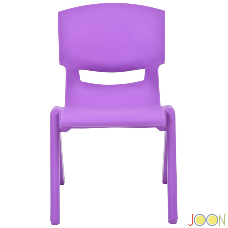 JOON Stackable Plastic Kids Learning Chairs, Purple, 20.5x12.75X11 Inches, 2-Pack