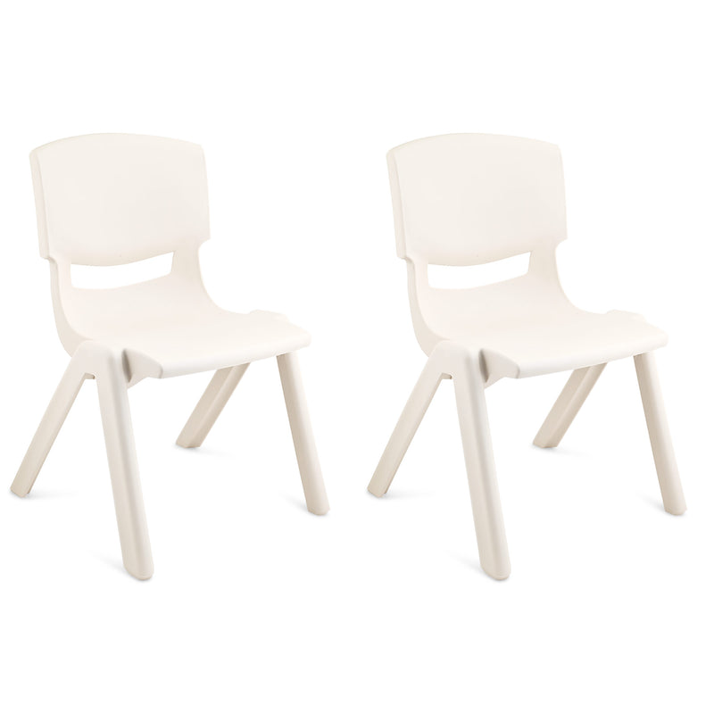 JOON Stackable Plastic Kids Learning Chairs, Ivory, 20.5x12.75X11 Inches, 2-Pack