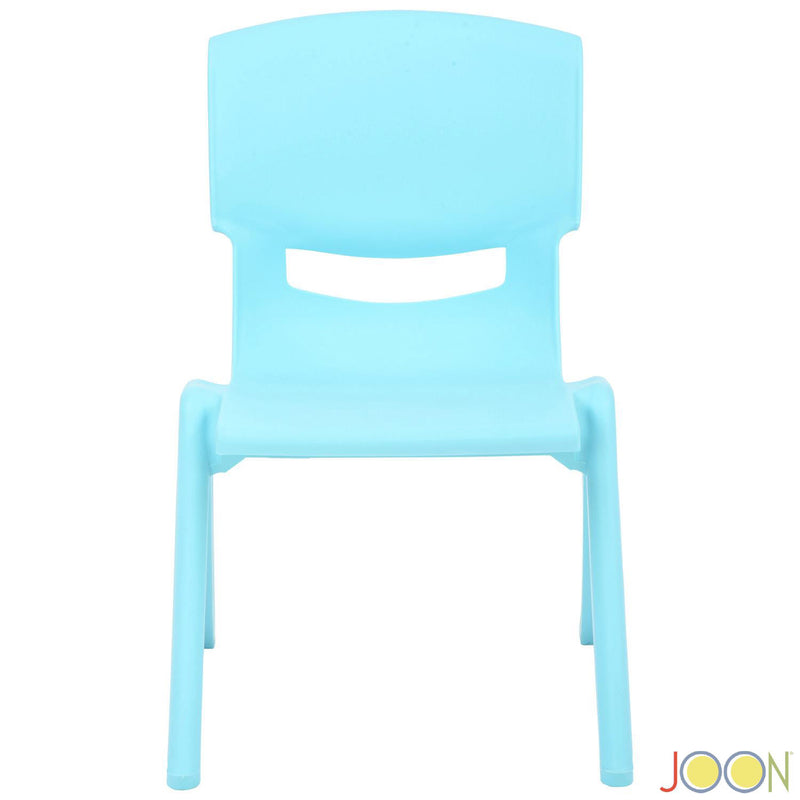 JOON Stackable Plastic Kids Learning Chairs, Baby Blue, 20.5x12.75X11 Inches, 2-Pack