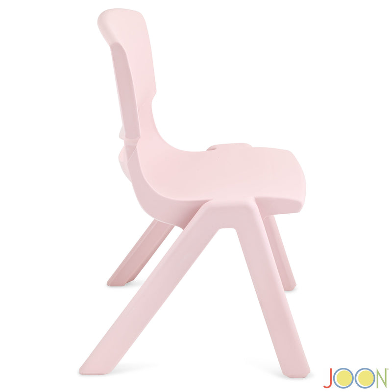 JOON Stackable Plastic Kids Learning Chairs, Blush, 20.5x12.75X11 Inches, 2-Pack