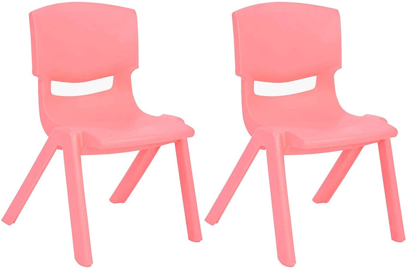 JOON Stackable Plastic Kids Learning Chairs, Pink, 20.5x12.75X11 Inches, 2-Pack