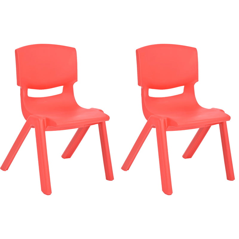 JOON Stackable Plastic Kids Learning Chairs, Red, 20.5x12.75x11 Inches, 2-Pack