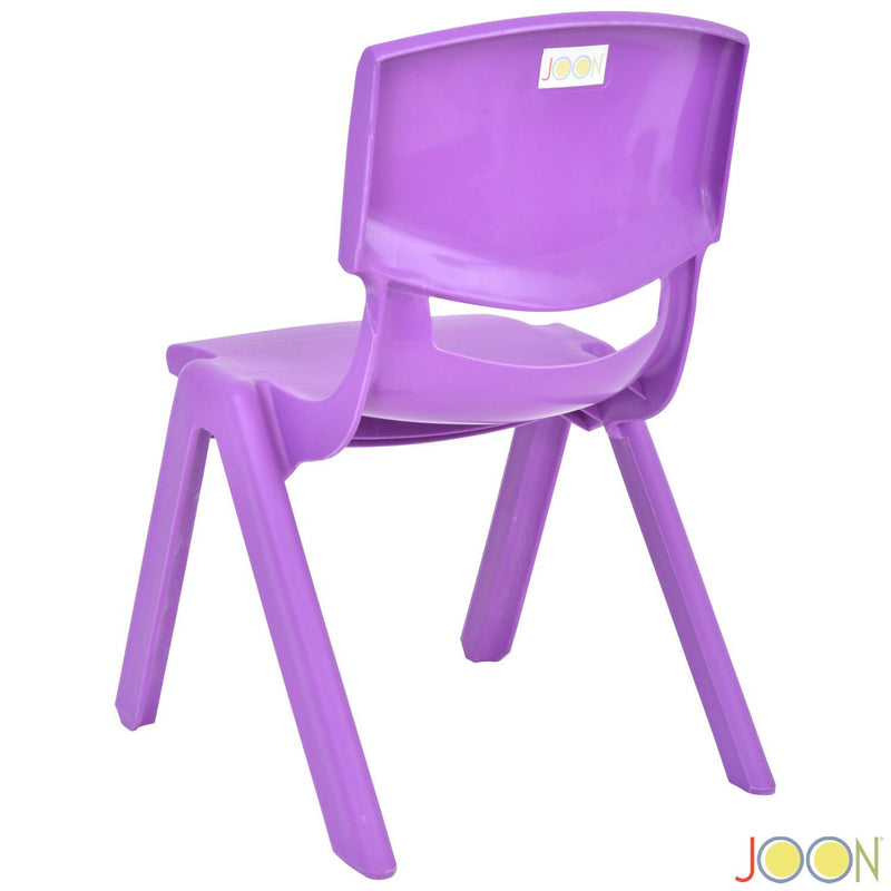 JOON Stackable Plastic Kids Learning Chairs, Purple, 20.5x12.75X11 Inches, 2-Pack