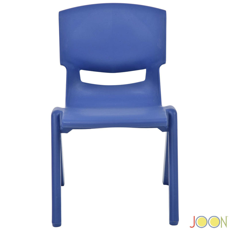 JOON Stackable Plastic Kids Learning Chairs, Dark Blue, 20.5x12.75X11 Inches, 2-Pack