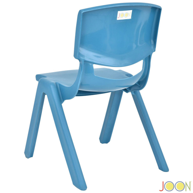 JOON Stackable Plastic Kids Learning Chairs, Sky Blue, 20.5x12.75X11 Inches, 2-Pack