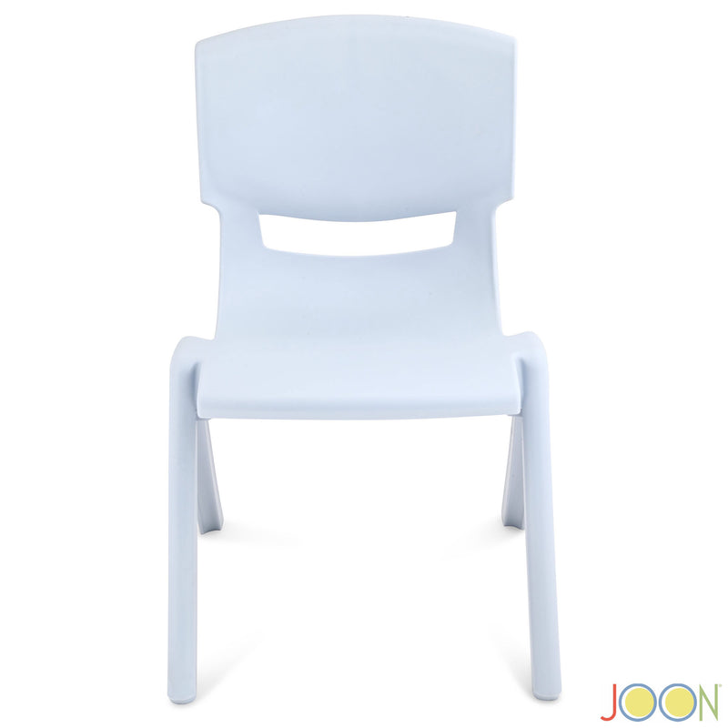 JOON Stackable Plastic Kids Learning Chairs, Misty Blue, 20.5x12.75X11 Inches, 2-Pack