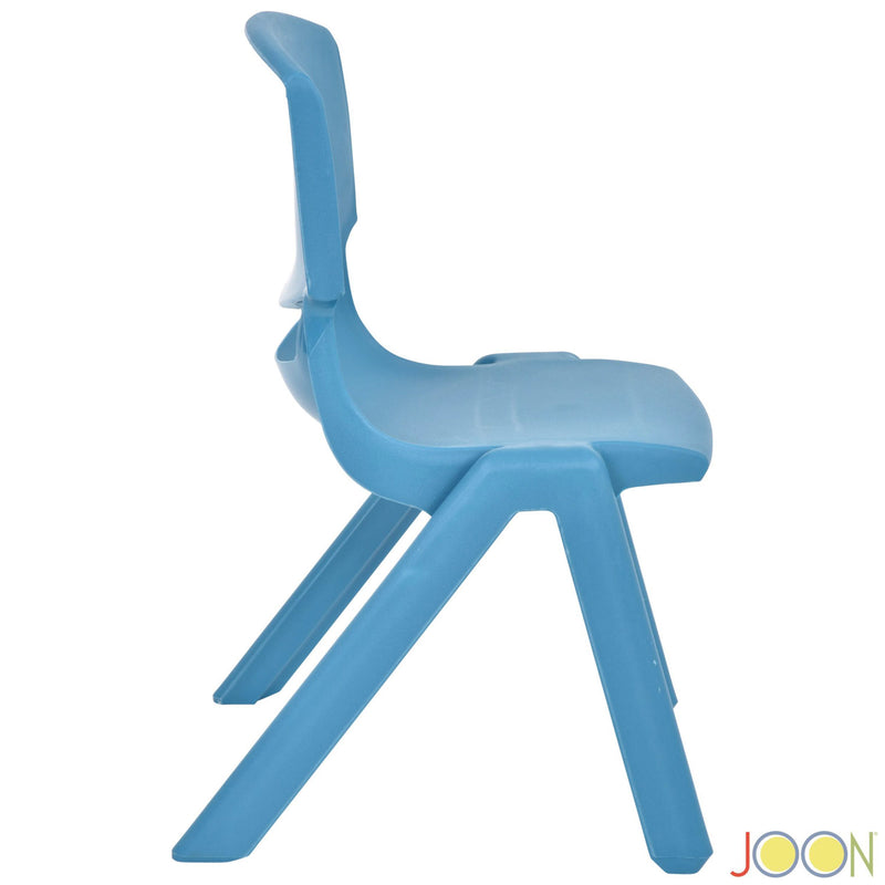 JOON Stackable Plastic Kids Learning Chairs, Sky Blue, 20.5x12.75X11 Inches, 2-Pack