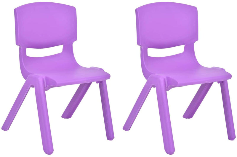 JOON Stackable Plastic Kids Learning Chairs, Purple, 20.5x12.75X11 Inches, 2-Pack