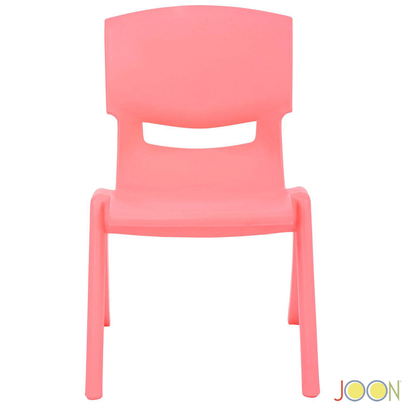 JOON Stackable Plastic Kids Learning Chairs, Pink, 20.5x12.75X11 Inches, 2-Pack