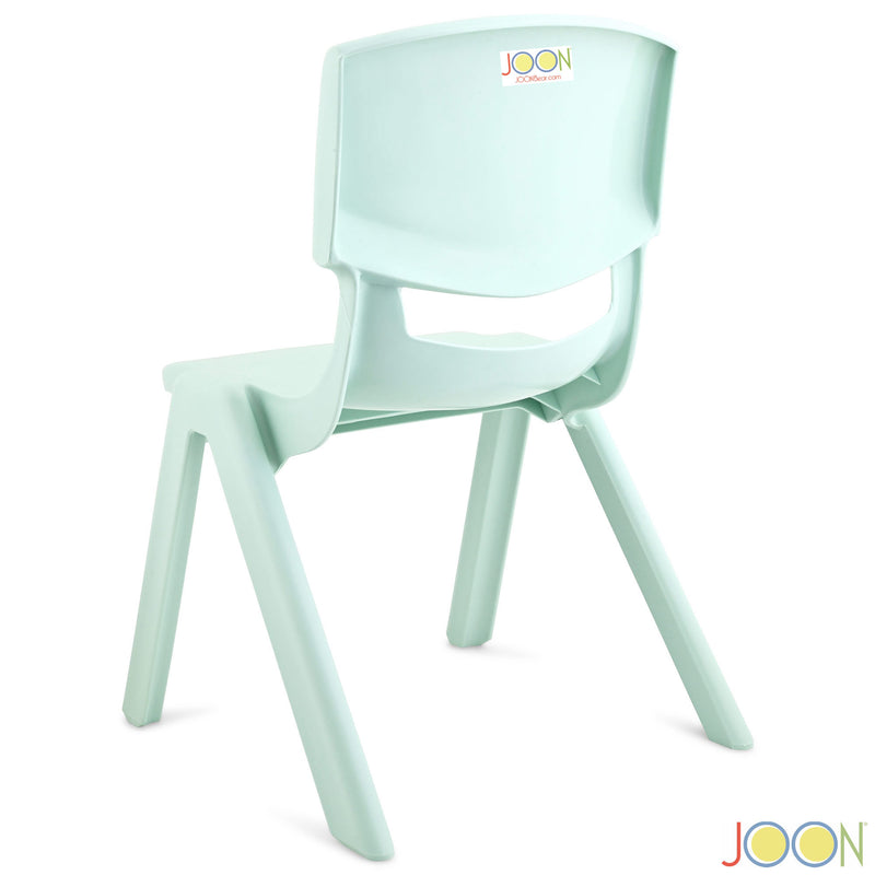 JOON Stackable Plastic Kids Learning Chairs, Mint Green, 20.5x12.75X11 Inches, 2-Pack