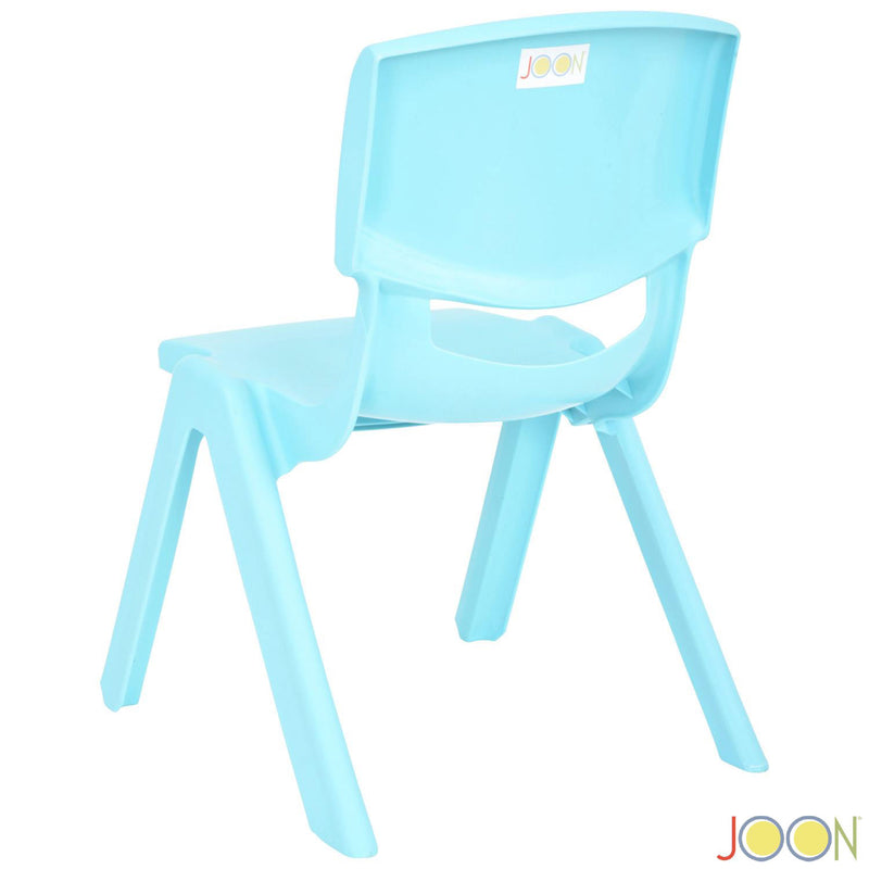 JOON Stackable Plastic Kids Learning Chairs, Baby Blue, 20.5x12.75X11 Inches, 2-Pack