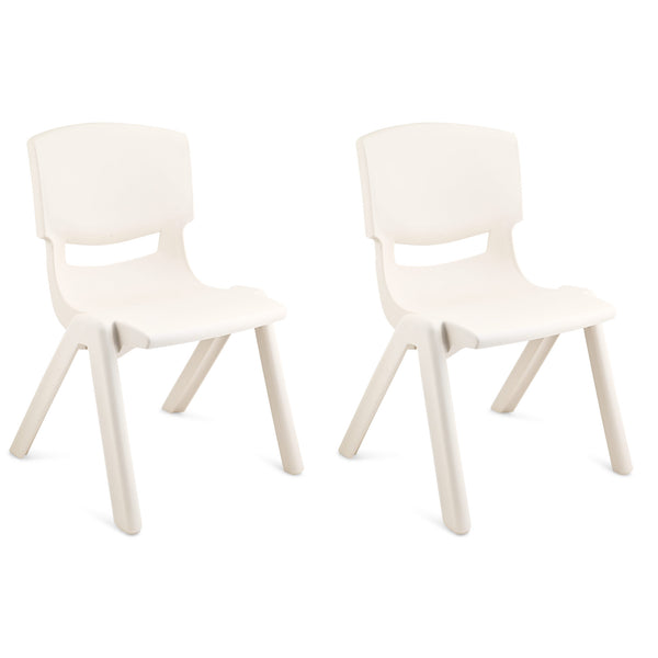 JOON Stackable Plastic Kids Learning Chairs, Ivory, 20.5x12.75X11 Inches, 2-Pack