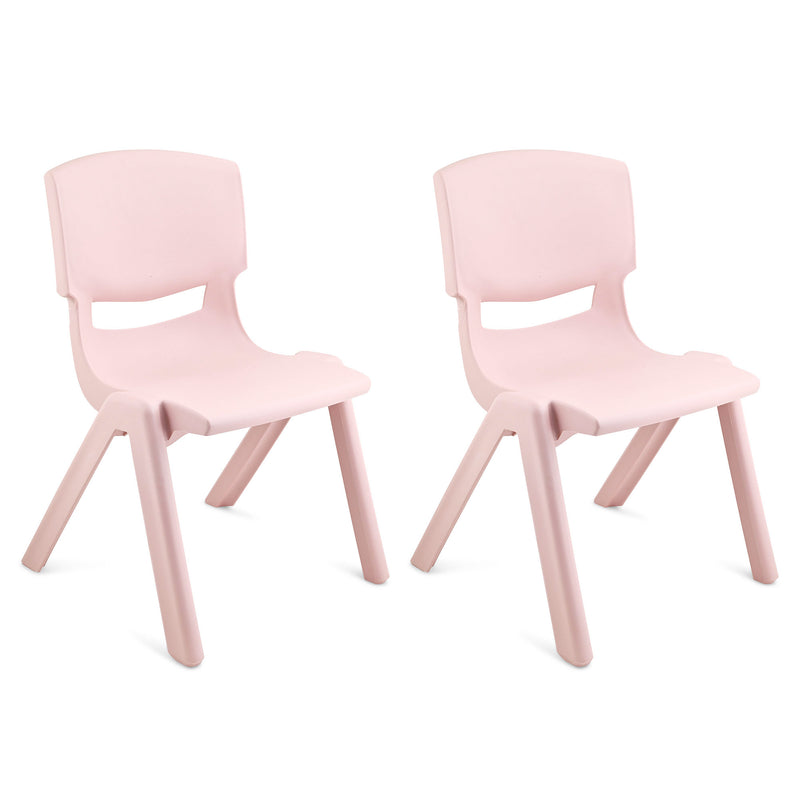 JOON Stackable Plastic Kids Learning Chairs, Blush, 20.5x12.75X11 Inches, 2-Pack