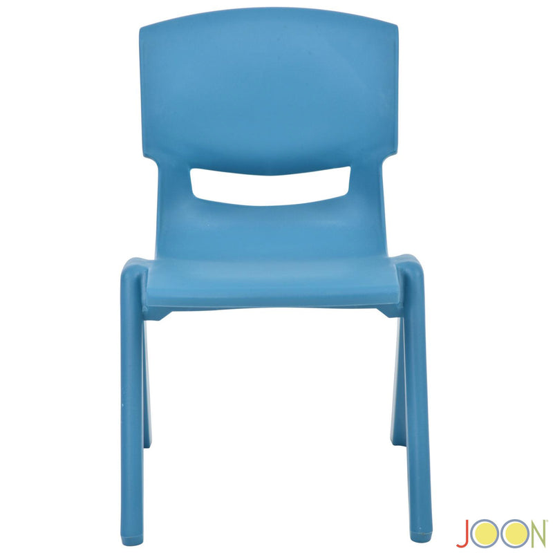 JOON Stackable Plastic Kids Learning Chairs, Sky Blue, 20.5x12.75X11 Inches, 2-Pack