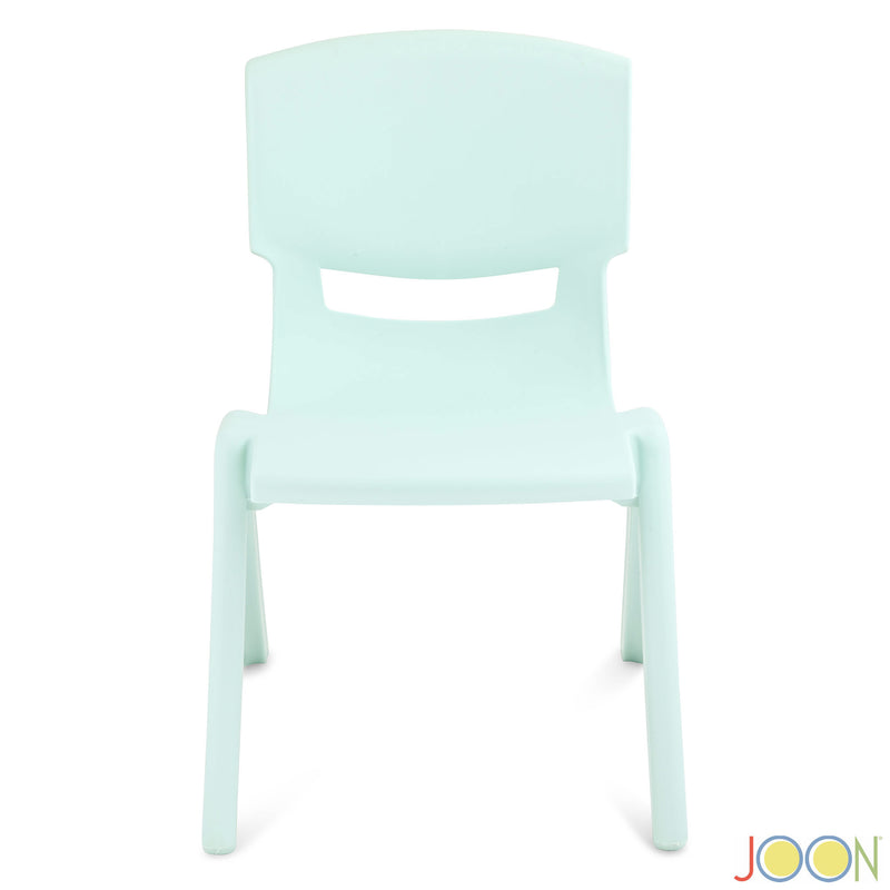 JOON Stackable Plastic Kids Learning Chairs, Mint Green, 20.5x12.75X11 Inches, 2-Pack