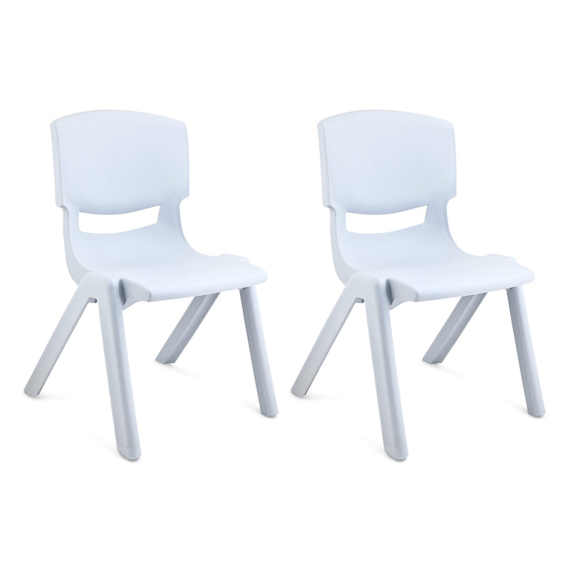 JOON Stackable Plastic Kids Learning Chairs, Misty Blue, 20.5x12.75X11 Inches, 2-Pack