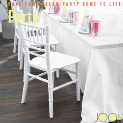 JOON 2 Pack Kids Tiffany Chiavari Chairs, White, 25x13x14.5 Inches