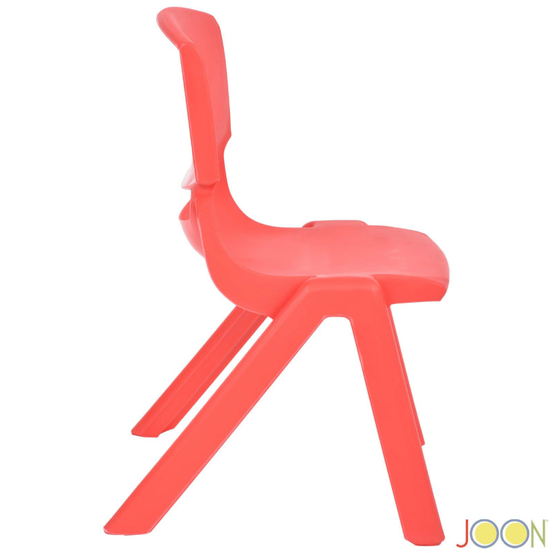 JOON Stackable Plastic Kids Learning Chairs, Red, 20.5x12.75x11 Inches, 2-Pack