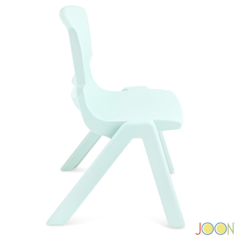 JOON Stackable Plastic Kids Learning Chairs, Mint Green, 20.5x12.75X11 Inches, 2-Pack