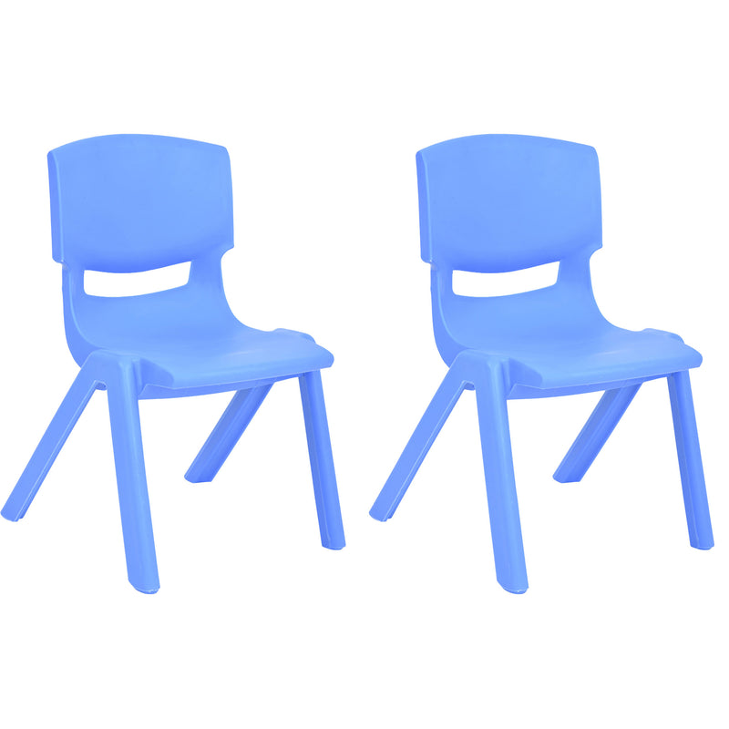 JOON Stackable Plastic Kids Learning Chairs, Blue, 20.5x12.75x11 Inches, 2-Pack