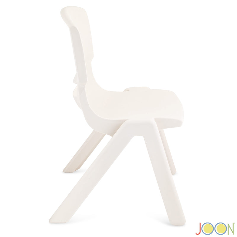 JOON Stackable Plastic Kids Learning Chairs, Ivory, 20.5x12.75X11 Inches, 2-Pack