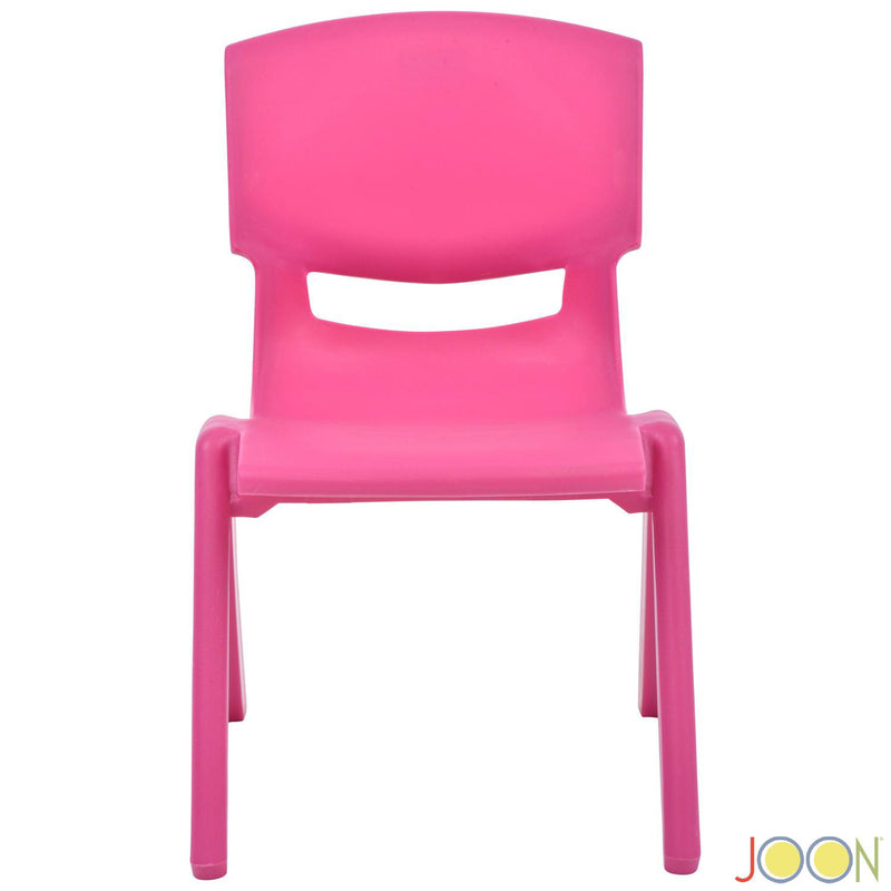 JOON Stackable Plastic Kids Learning Chairs, Rose, 20.5x12.75X11 Inches, 2-Pack