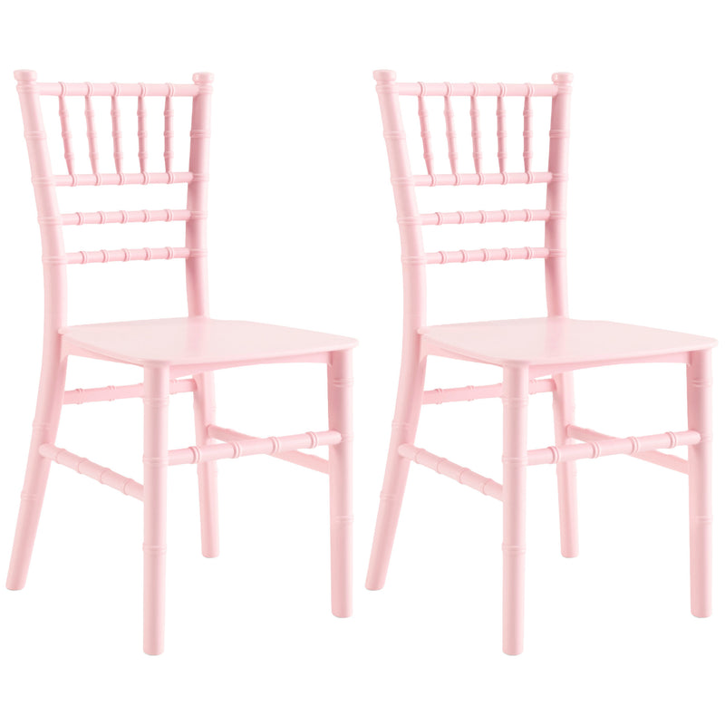 JOON 2 Pack Kids Tiffany Chiavari Chairs, Pink, 25x13x14.5 Inches
