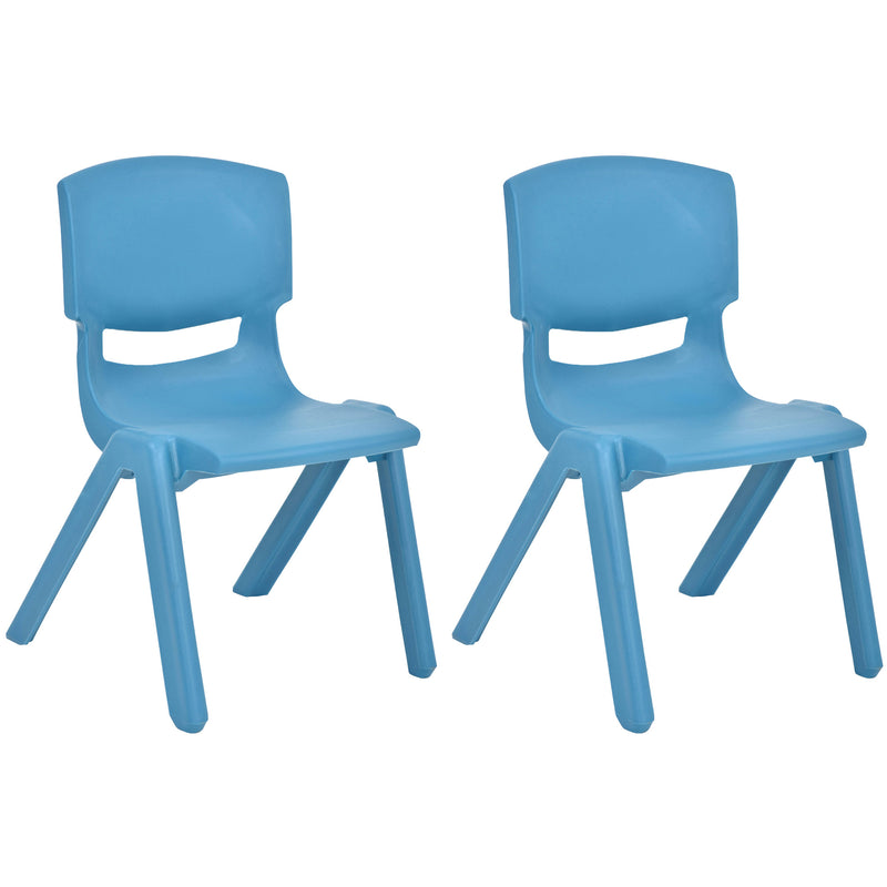 JOON Stackable Plastic Kids Learning Chairs, Sky Blue, 20.5x12.75X11 Inches, 2-Pack