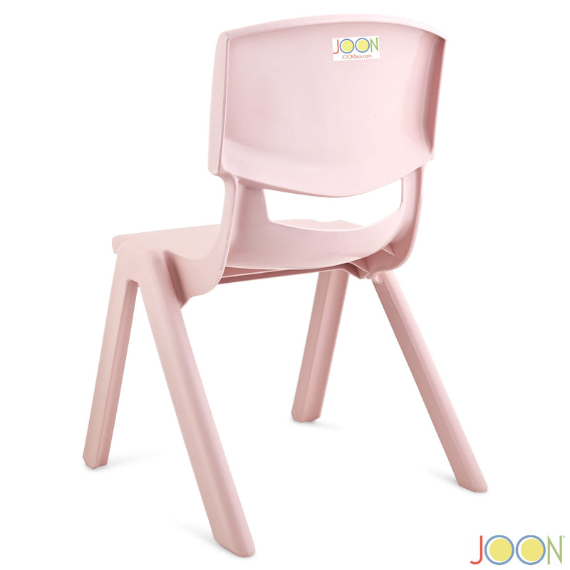 JOON Stackable Plastic Kids Learning Chairs, Blush, 20.5x12.75X11 Inches, 2-Pack