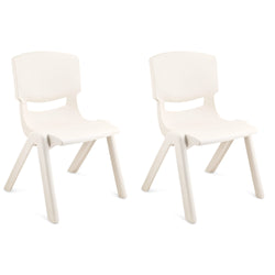 JOON Stackable Plastic Kids Learning Chairs, Ivory, 20.5x12.75X11 Inches, 2-Pack