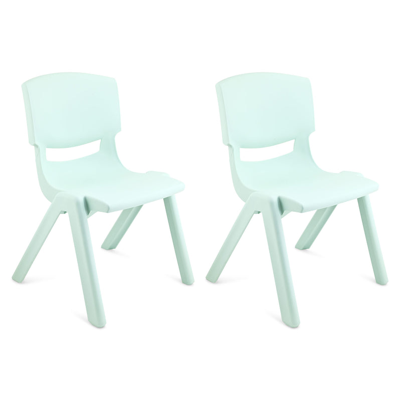 JOON Stackable Plastic Kids Learning Chairs, Mint Green, 20.5x12.75X11 Inches, 2-Pack